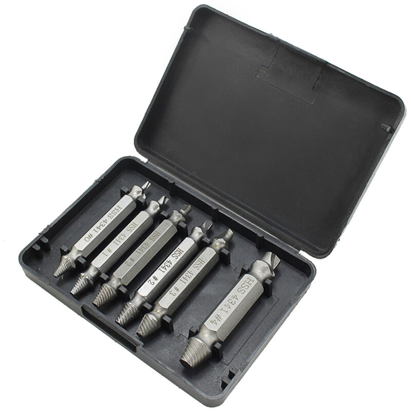 

Juego de brocas de 6 piezas, herramienta de extraccion de tornillos de cabeza rota