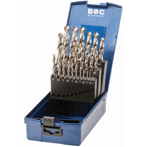Juego de brocas DIN 338 N HSS-G, caja ABS KG13 //1-13x0,5/25-uds.  Bohrcraft 11201330025
