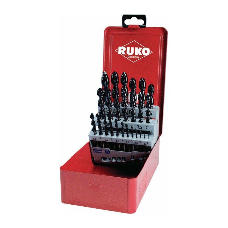 

Juego de brocas helicoidales DIN 338 TypN TL 3000 Caja metálica D.1-13x0.5mm HSS TiAlN.