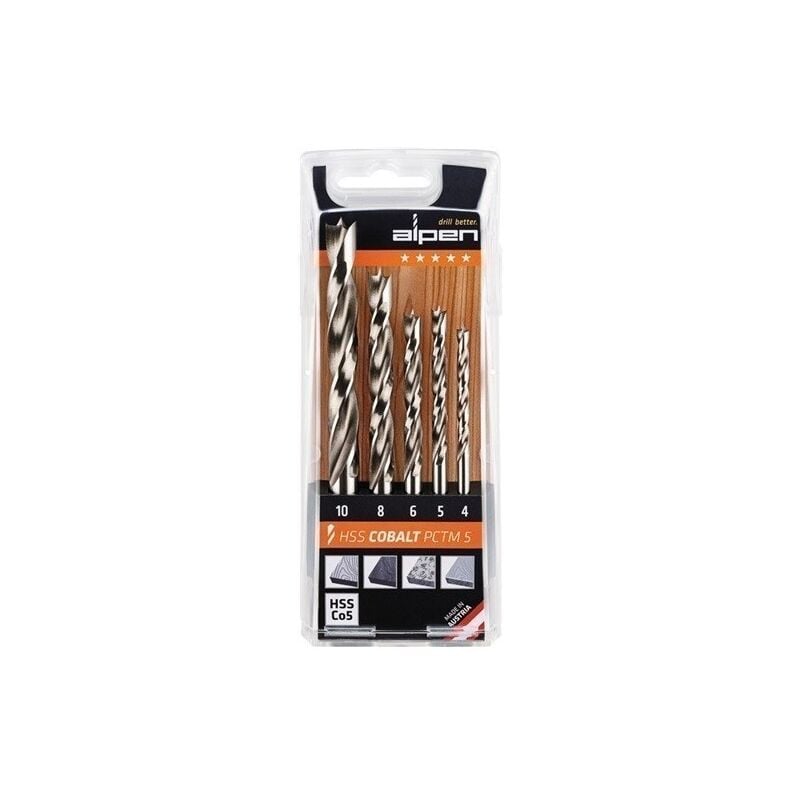 

Alpen - Juego De Brocas Espirales Para Madera Pctm 5 Uds. Dim. 4, 5