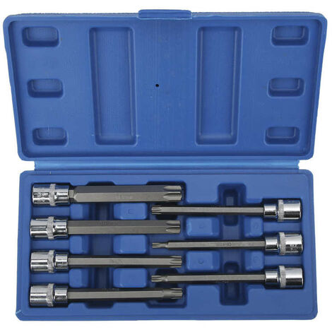 Juego de brocas hexagonales para reparación de automóviles, Kit de enchufes de estrella extralargas de 3/8 pulgadas, unidad cuadrada con caja de herramientas, adaptador de taladro, 7 unids/set