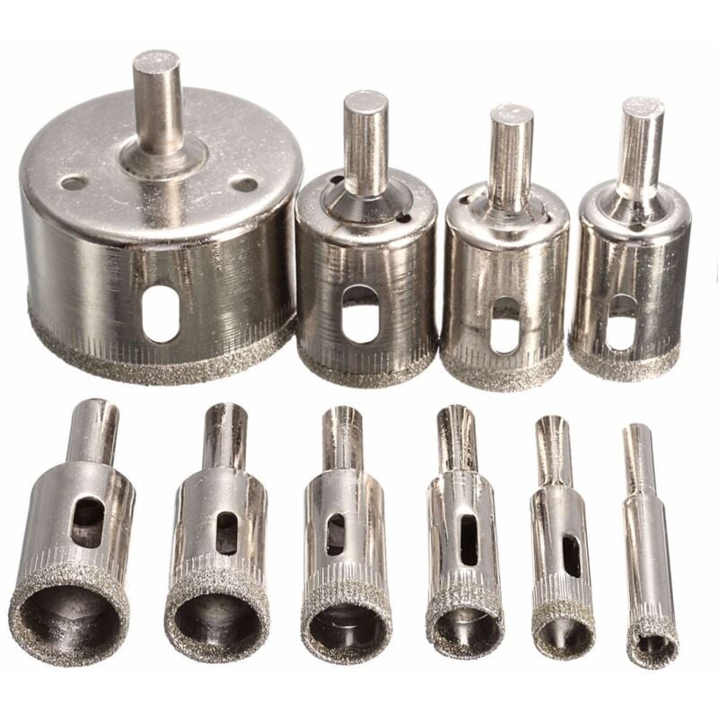 Juego de brocas Hss con revestimiento de diamante, 10 Uds., para azulejos, mármol, vidrio, cerámica, sierra perforadora para herramientas eléctricas