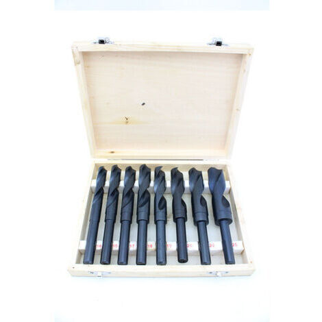 Juego de brocas HSS para herrería, 8 piezas, brocas helicoidales de acero endurecido, brocas helicoidales de acero al carbono de alta velocidad HSS de 14-25 mm.