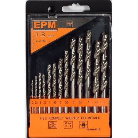 Juego de brocas HSS para metal de 2 a 8 mm, 13 piezas - E-500-1213