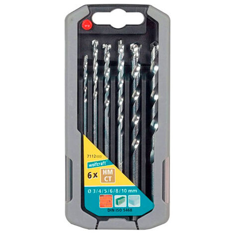 JUEGO DE BROCAS PARA PIEDRA CT DE 6 PIEZAS, Ø3-10mm 7112000 WOLFCRAFT