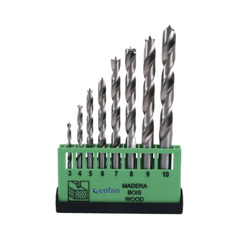 Juego de brocas profesionales para madera de 3mm a 10mm                    4 - 5 - 6 - 8 - 10 mm
