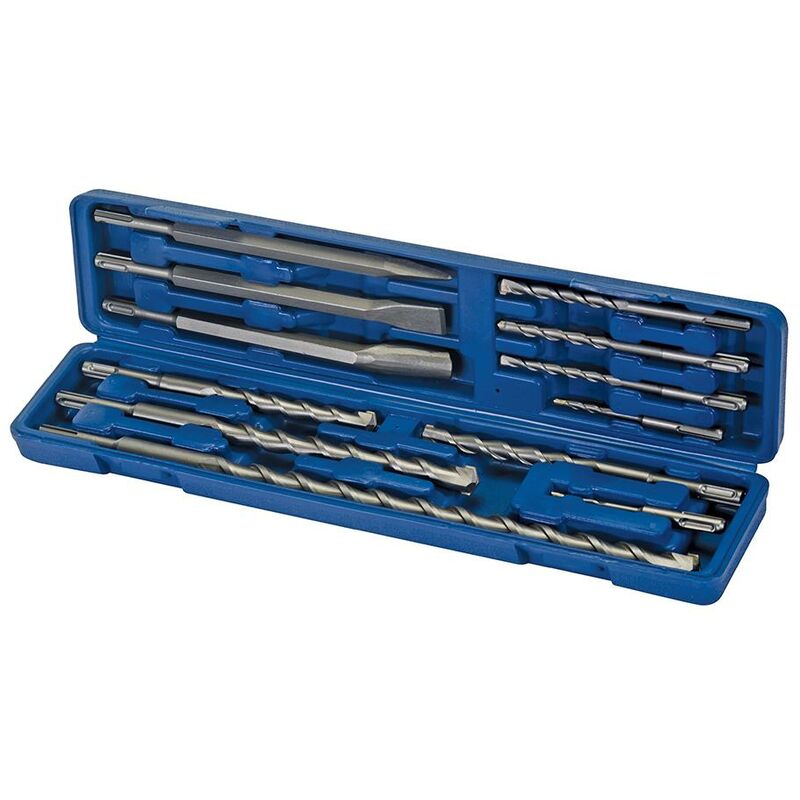Silverline - Juego de brocas sds Plus y cinceles, 12 pzas 12 pzas