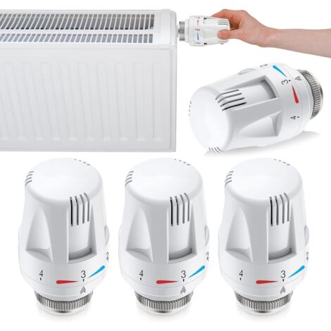 Juego de cabezales de válvula de repuesto de 4 piezas: cabezal de válvula de repuesto, cabezales de control de temperatura, accesorios de válvulas, cabezal de termostato de radiador