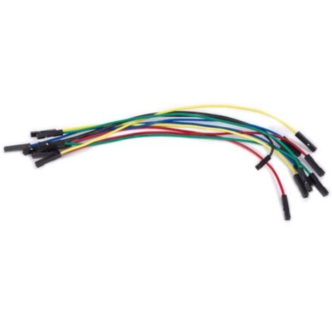 Juego de cables de conexión - 1 conector hembra / hembra - 15 cm (5.9 pulgadas) - 10 piezas