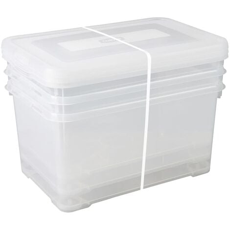Caja Organizadora Plástico Almacenar Simil Ratan Talle L