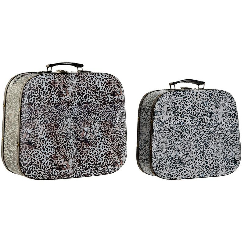 

Juego de Cajas Decorativas DKD Home Decor Madera Colonial Lienzo (2 pcs)