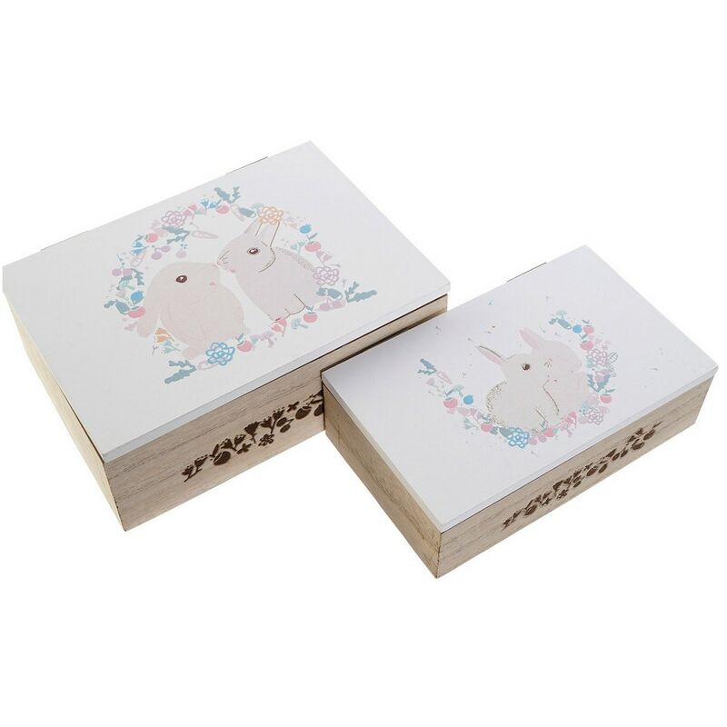 

Juego de Cajas Decorativas DKD Home Decor Madera MDF (17 x 12 x 6 cm)