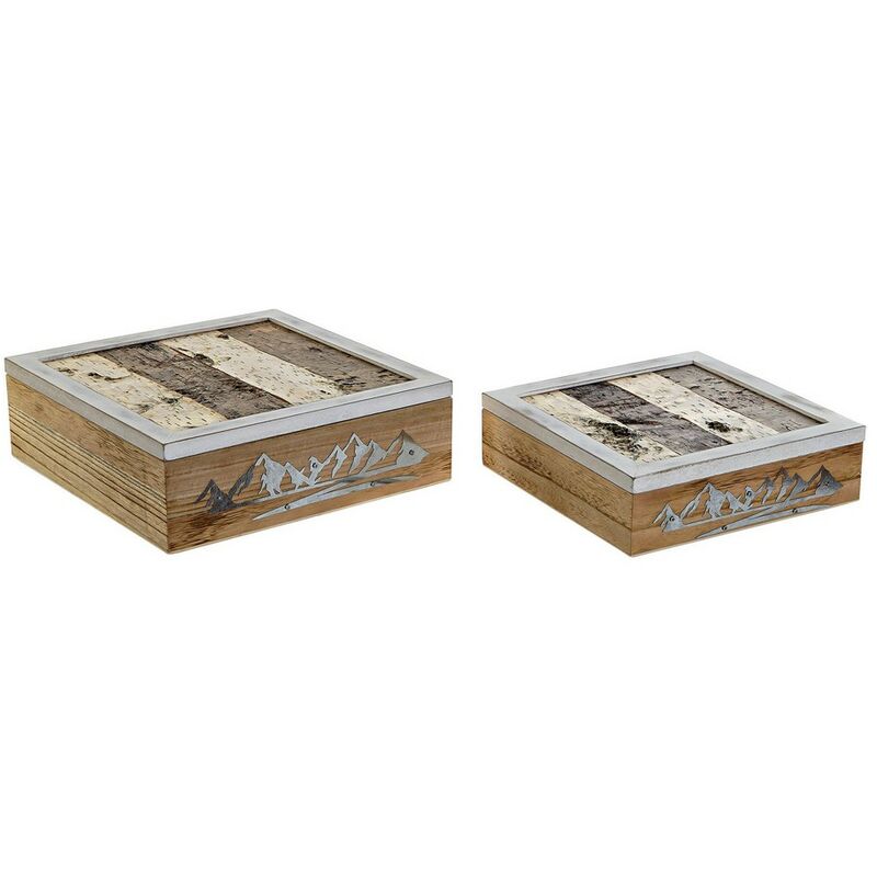 

Juego de Cajas Decorativas DKD Home Decor Madera Metal Madera MDF (2 pcs)