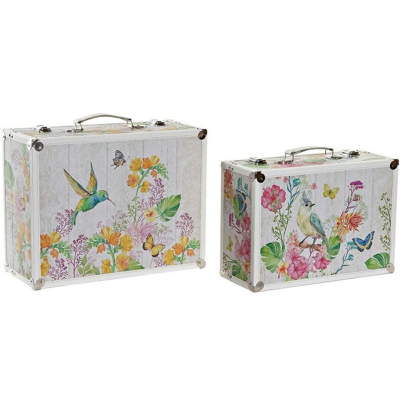 

Juego de Cajas Decorativas DKD Home Decor Poliéster Madera Shabby Chic (2 pcs)