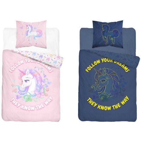 Juego de cama 140x200 Unicornio brilla en la oscuridad UNICORNIO