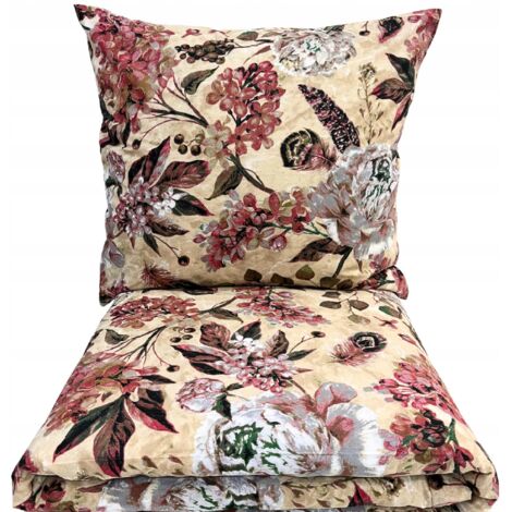 JUEGO DE CAMA 160x200 100% ALGODÓN GRUESO 3 PIEZAS FLORES POLACAS PREMIUM