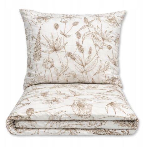 JUEGO DE CAMA 200x220 100% ALGODÓN GRUESO 3 PIEZAS FLORES POLACAS PREMIUM