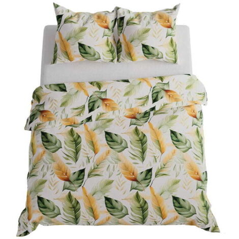 Juego de cama 220x200 Algodón Satén Oliva Floral