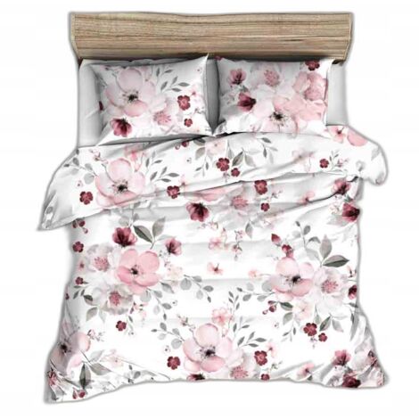 JUEGO DE CAMA DE 200x220 cm, ALGODÓN GRUESO CON ESTAMPADO FLORAL.