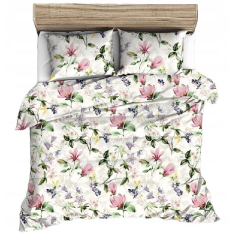 JUEGO DE CAMA DE 200x220 cm, ALGODÓN GRUESO CON ESTAMPADO FLORAL.
