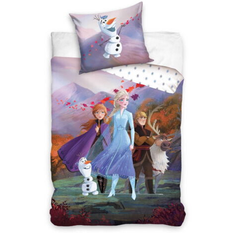 Juego de cama de algodón 140x200 FROZEN Anna y Elsa