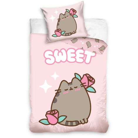 Juego de cama de algodón 160x200 Pusheen So Sweet Rose