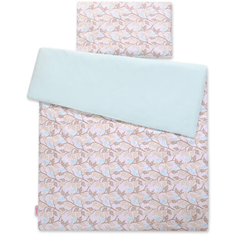 Juego de cama de bebé de algodón de 2 piezas - hojas beige