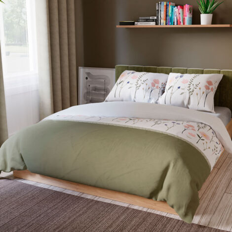 Juego de cama FABLE 220x200 cm - algodón satinado, sutil estampado floral