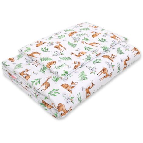 Juego de cama infantil con relleno 135x100 cm - ciervo blanco