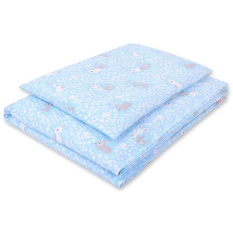 Juego de cama infantil de 2 piezas de algodón 135x100 cm - conejitos azules