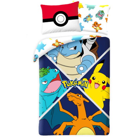 Juego de cama juvenil 140x200 Pokémon Pikachu Microfibra