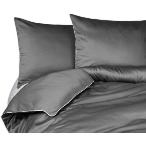 Juego de cama Makosatin de algodón puro 220 x 200 gris premium