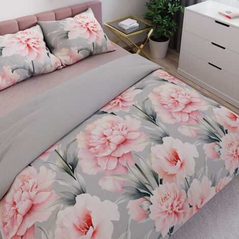 Juego de cama MARIGOLD 160x200 cm - satén de algodón, estampado floral