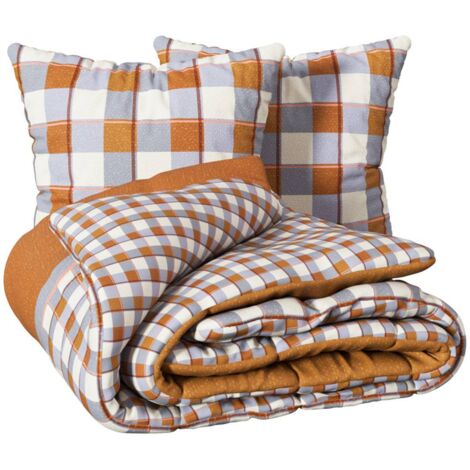 Juego de cama moderno Carreaux 240x220cm algodón - Atmosphera créateur d'intérieur