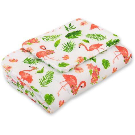 Juego de cama para bebé con relleno, 2 piezas, 75x100cm RECIÉN NACIDO - flamencos coral