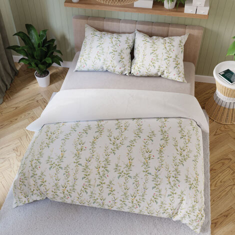 Juego de cama RIMA 220x200 cm - satén de algodón, delicado estampado floral