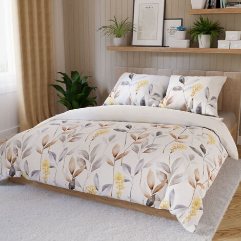 Juego de cama ZARIA 220x200 cm - satén de algodón, delicado estampado floral