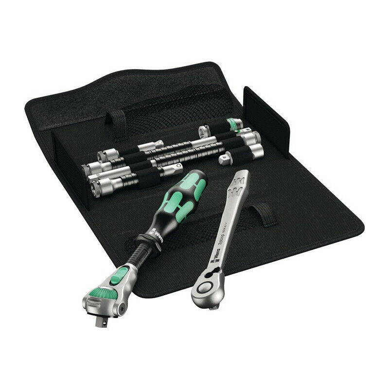 

Juego de carraca KK Zyklop MS1 Bolsa plegable de 8 piezas - Wera