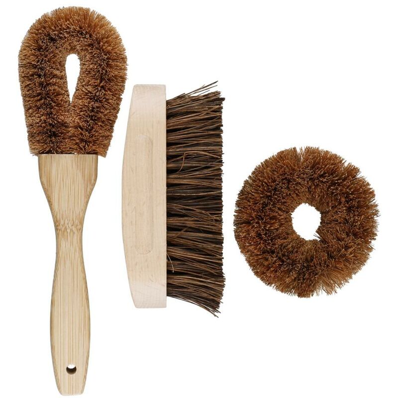 Set of Cleaning brushes of Organic Coconut Natural Elements 3 Pièces, dans Display box