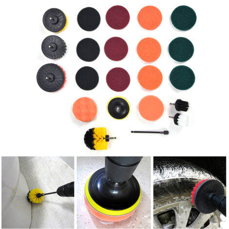 Juego de cepillos eléctricos para limpieza de suelos [22 piezas] Accesorios de limpieza para suelos y superficies – Materiales: nailon y esponja