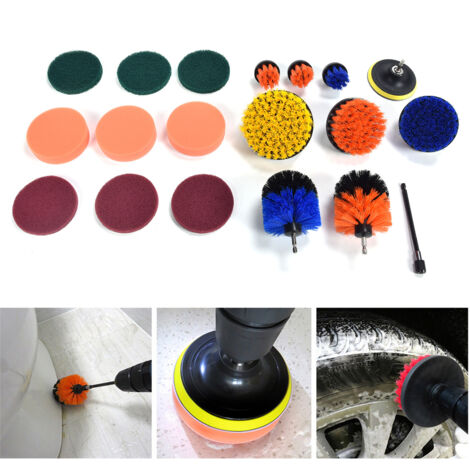 Juego de cepillos para taladro, 19 piezas con accesorios de esponja de nailon, para limpiar paredes en áreas de estar, 878 g