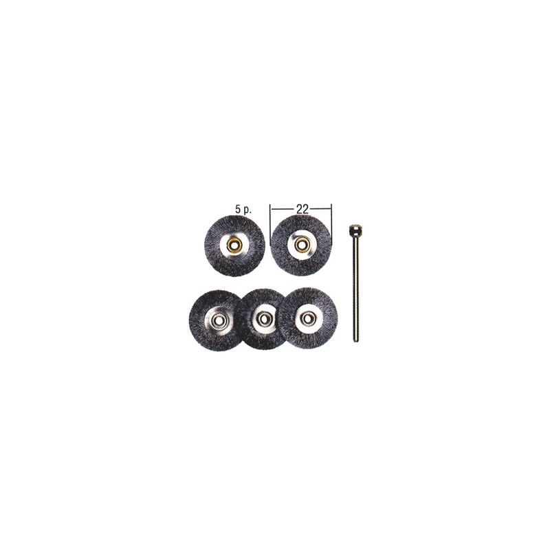 

2228952 2228952-JUEGO CEPILLOS RUEDA ACERO (5 U), METAL, 22 MM - Proxxon