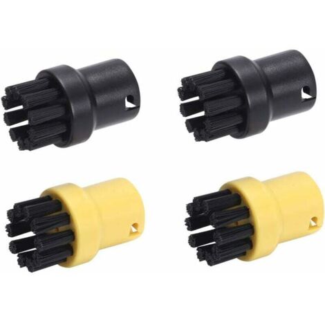 Juego de cepillos redondos de alambre de latón para limpiadores a vapor Karcher SC1, SC2, CTK10, CTK20, SC3, SC4 y SC5 (2 negros y 2 amarillos)