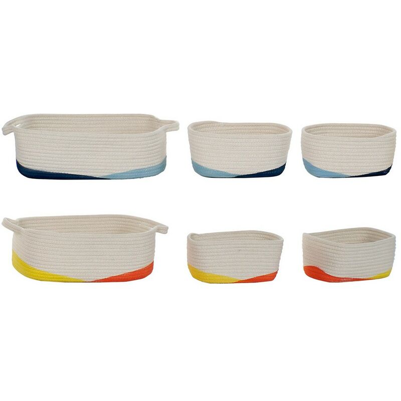 

Juego de Cestas DKD Home Decor Algodón (3 pcs) (2 pcs) (45 x 23 x 14 cm) (23,5 x 19 x 11 cm) (26 x 17 x 11,5 cm)