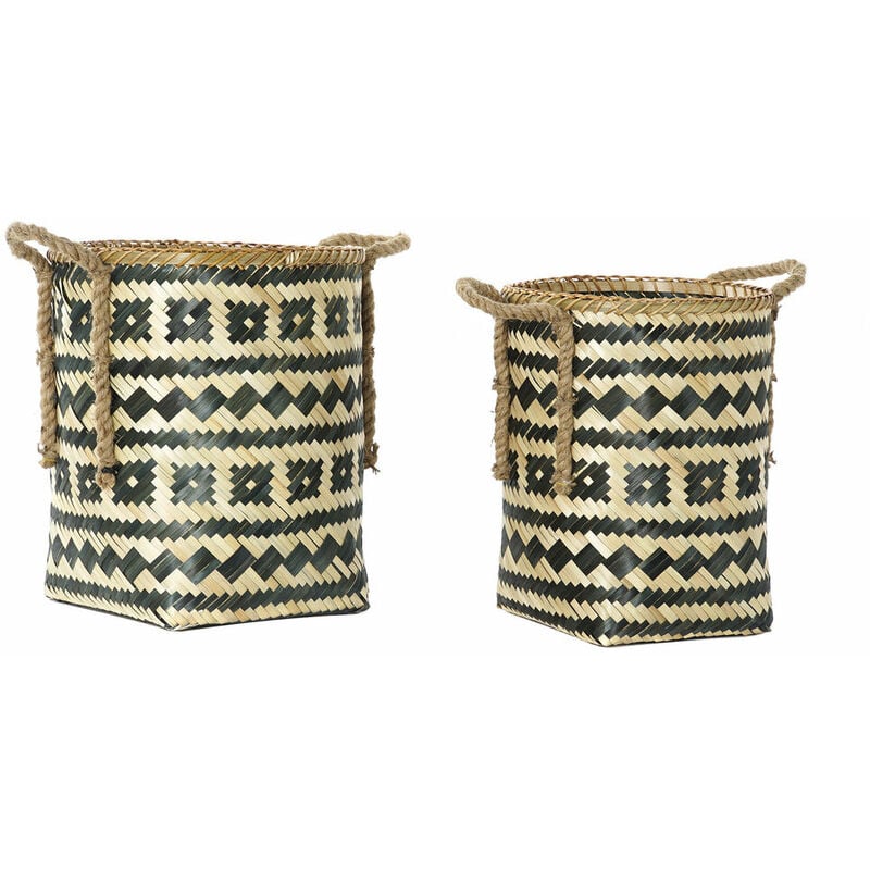 

Juego de Cestas DKD Home Decor Bambú Cuerda Bali (2 pcs)