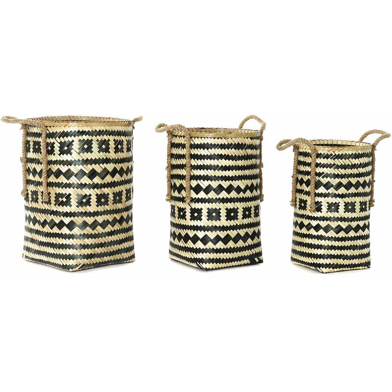 

Juego de Cestas DKD Home Decor Bambú Cuerda Bali (3 pcs)