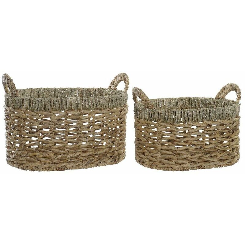 

Juego de Cestas DKD Home Decor Fibra Boho Hierba marina (2 pcs)