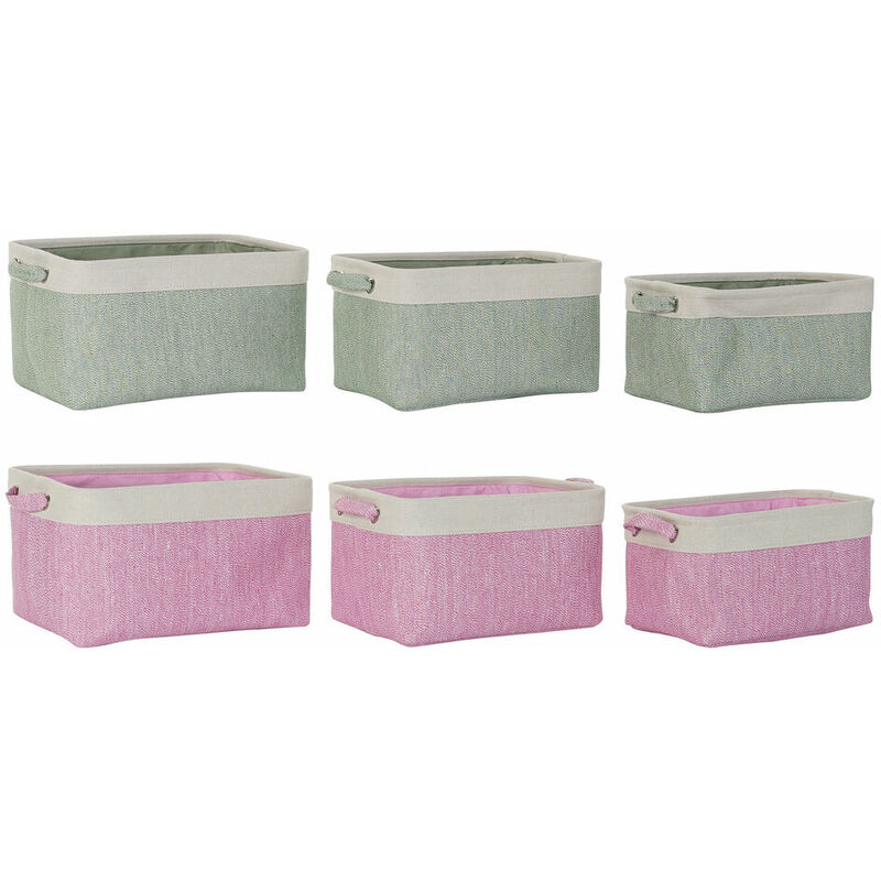 

Juego de Cestas DKD Home Decor Poliéster (3 pcs) (2 pcs)