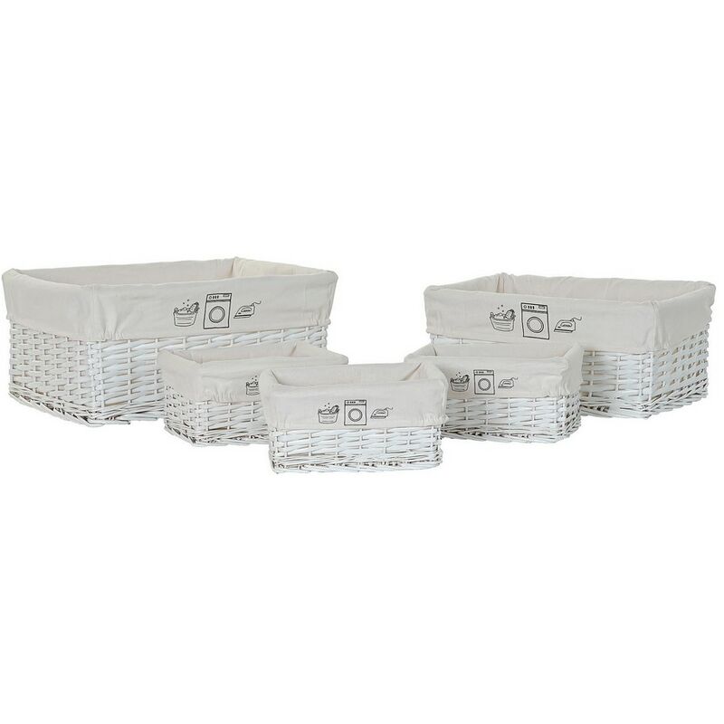

Juego de Cestas DKD Home Decor Poliéster Mimbre (5 pcs)