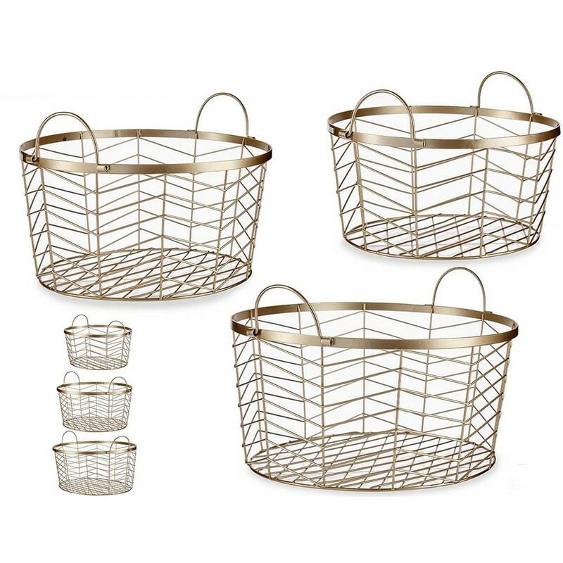 

Juego de Cestos Redondo Dorado Metal (3 pcs)